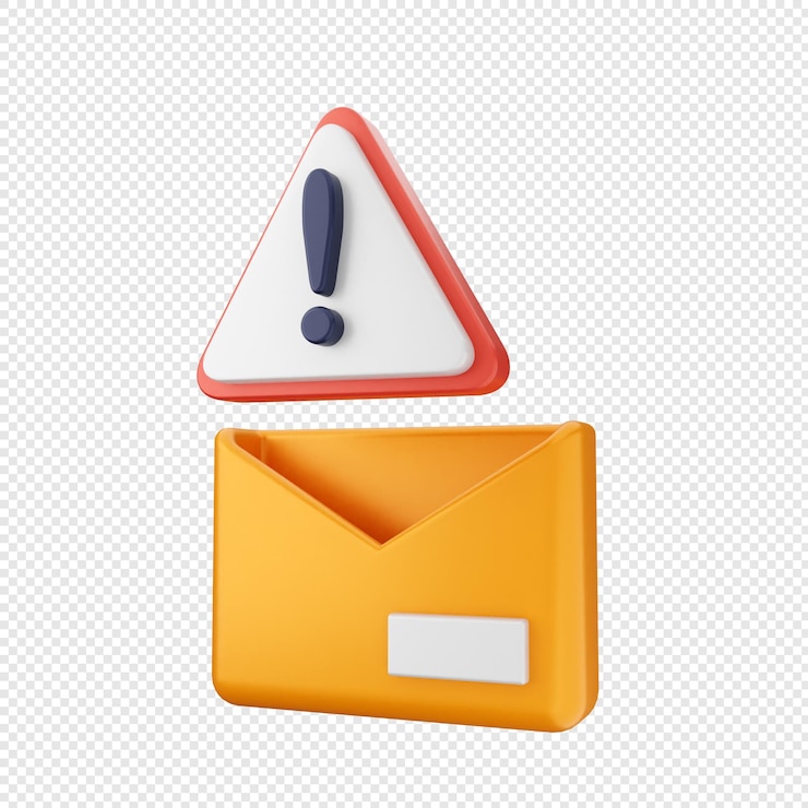 PSD protección de seguridad en internet 3d advertencia de alerta de chat de correo electrónico de mensaje de correo
