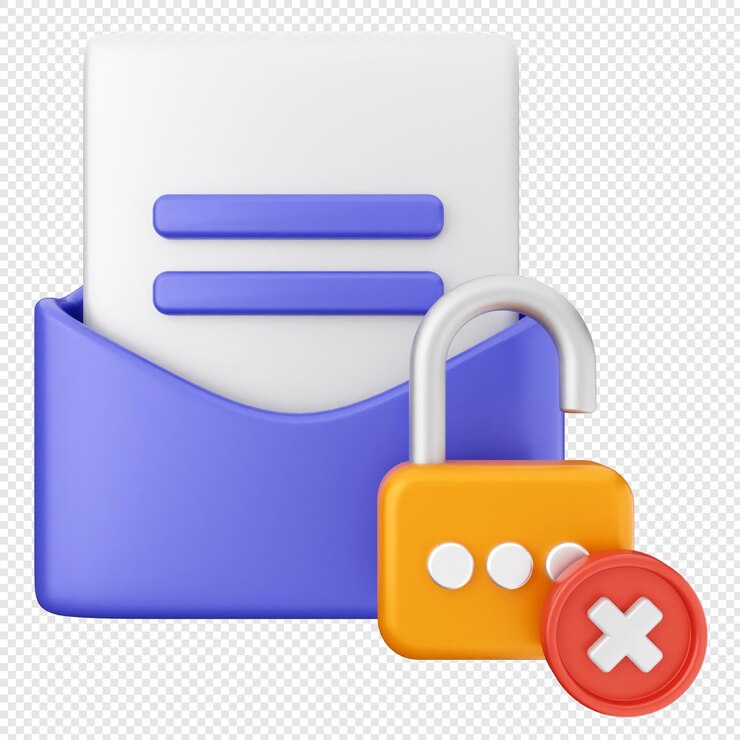PSD protección de seguridad de internet 3d bloqueo de chat de correo electrónico mensaje de correo electrónico fallado