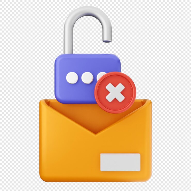 PSD protección de seguridad de internet 3d correo electrónico mensaje de chat bloqueo fallo