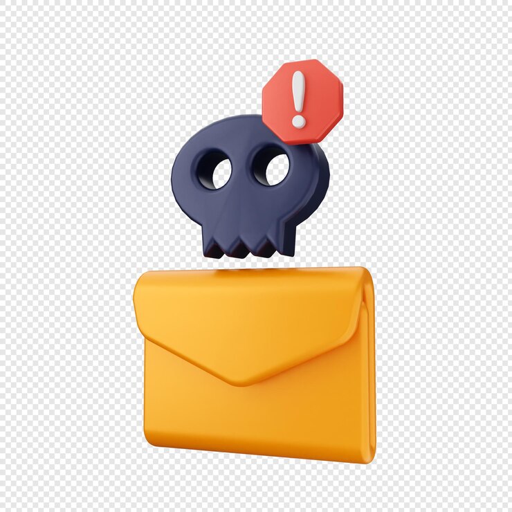 PSD protección de seguridad en internet 3d correo malware peligro alerta señal de precaución