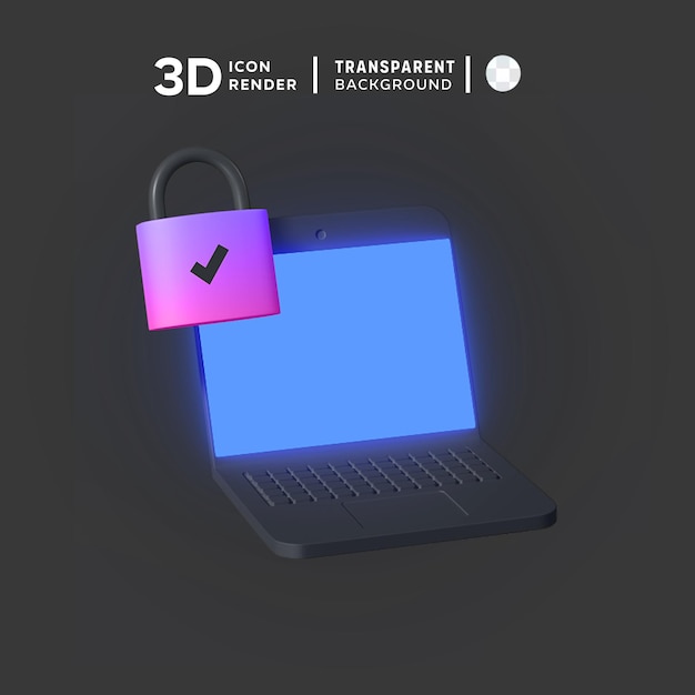 PSD protección del sistema ilustración 3d que muestra el icono 3d de color aislado