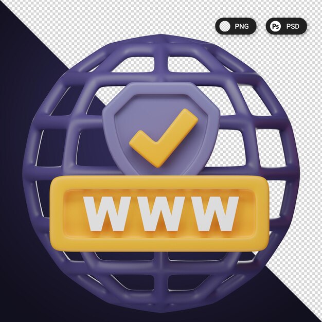 Protección del sitio web iconos de seguridad cibernética set ux ui elementos de diseño web renderización 3d