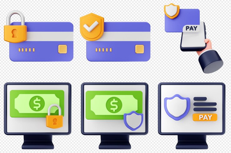 PSD la protection de l'argent de paiement 3d est une illustration de l'icône de sécurité.