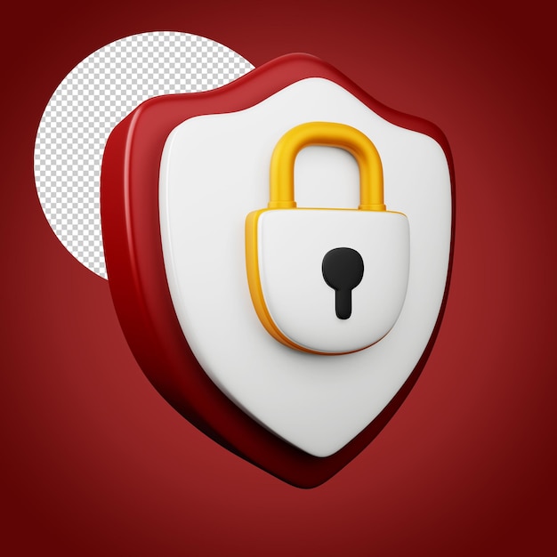 Protection icon Security icon 3d rendering