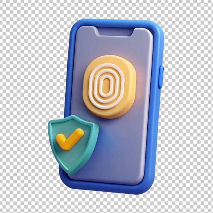 PSD protector de escudo moderno con fondo de ilustración de teléfono icono de renderizado 3d para negocios