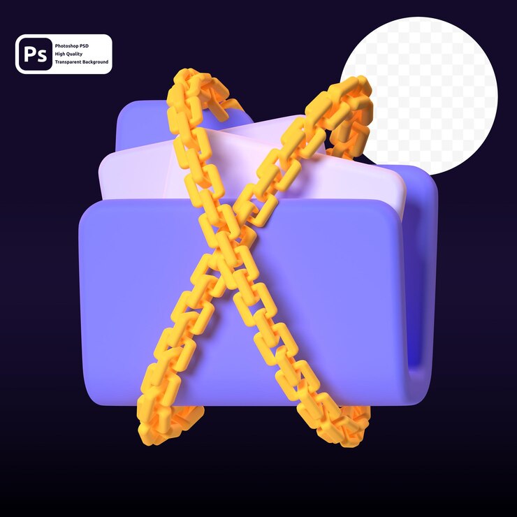 PSD protegido en renderizado 3d para presentación web de activos gráficos u otros
