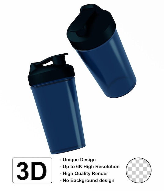 PSD protein shake bottle de água potável renderizado em 3d