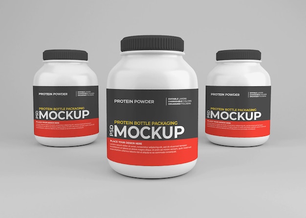 Proteinpulver Nahrungsergänzungsmittel Glas Modell