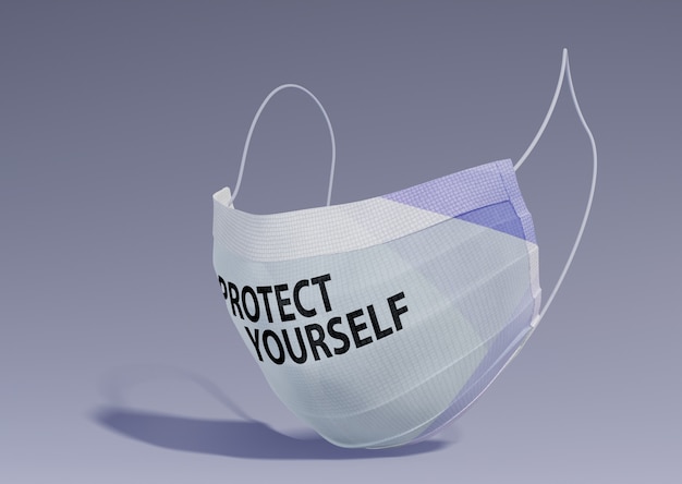 Proteja-se a mensagem na máscara
