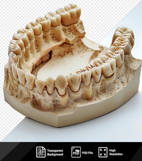 PSD prótese de gesso em um modelo de boca humana png psd