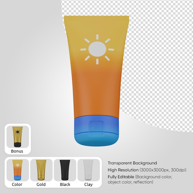 PSD protetor solar 3d