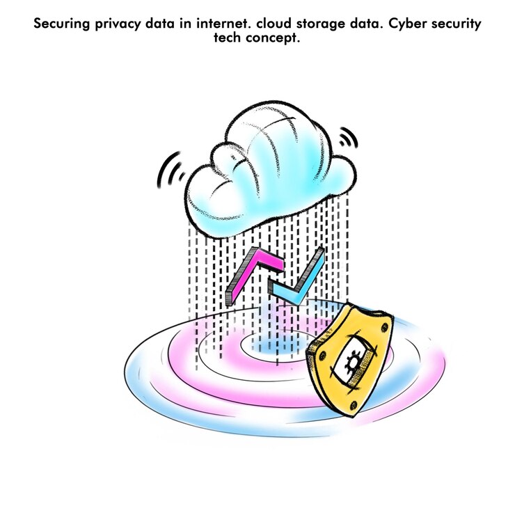 PSD protezione dei dati sulla privacy nei dati di archiviazione su cloud di internet concetto di tecnologia di sicurezza informatica