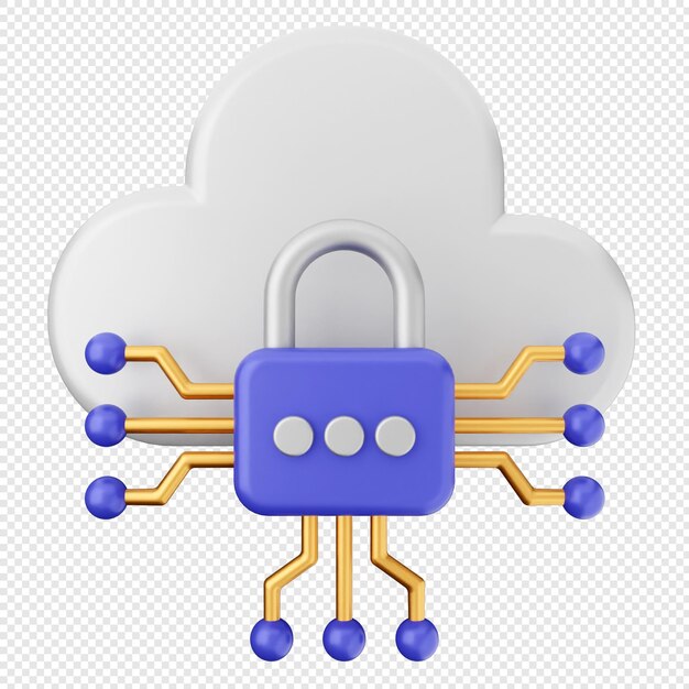 Protezione della sicurezza internet 3D cloud intelligenza artificiale