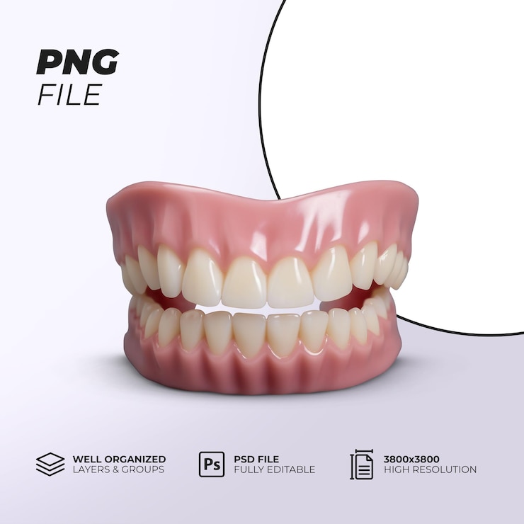 PSD protocole de prothèse dentaire 3d prothèse dents prothèse soins dentaires fichier psd