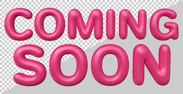 Próximamente diseño de texto con estilo de efecto moderno 3d