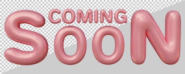 Próximamente diseño de texto con estilo de efecto moderno 3d