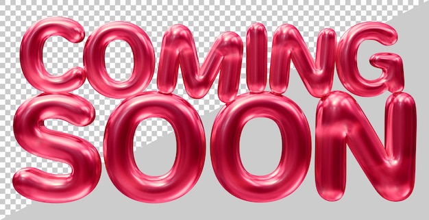 Próximamente diseño de texto con estilo de efecto moderno 3d