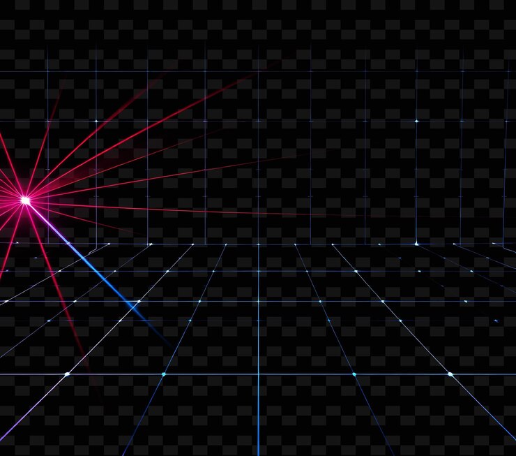 PSD proyectos de cuadrícula láser que combinan bruscamente el rojo brillante y el azul profundo t y2k textura de luz inspirada en el neón
