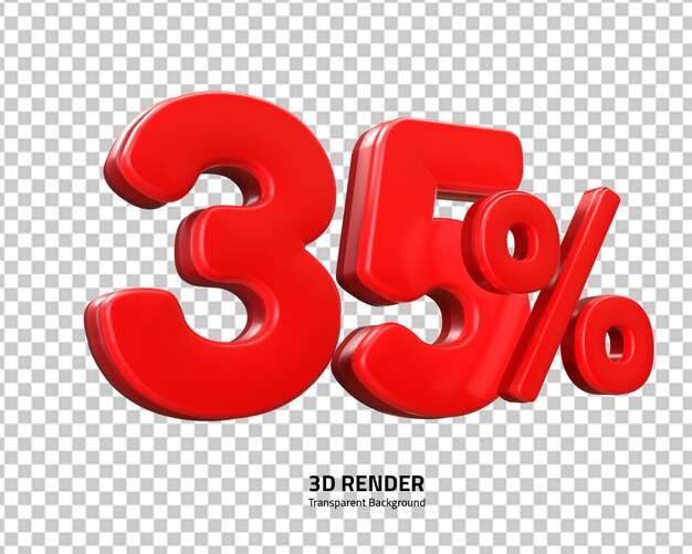 Prozent 35 Verkaufs-Symbol 3d fünfunddreißig Prozent-Zeichen