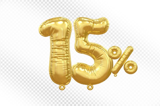 Prozent Gold Ballon Angebot in 3D