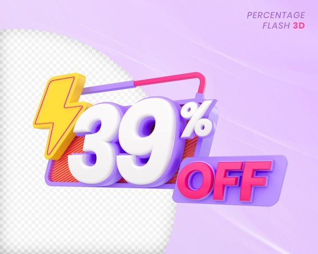 39 prozent rabatt mit flash-element 3d render premium psd