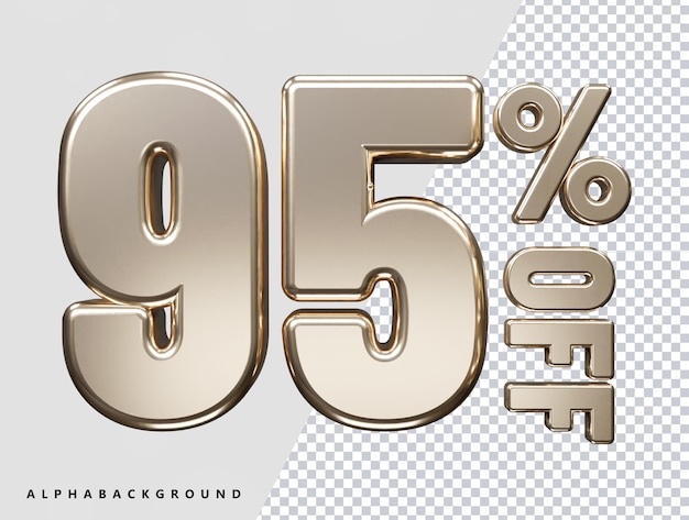 Prozent Symbol Texteffekt 3D-Rendering-Illustration