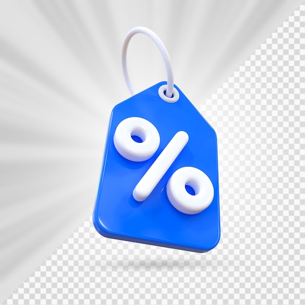 Prozent-Tag 3D-Rendering