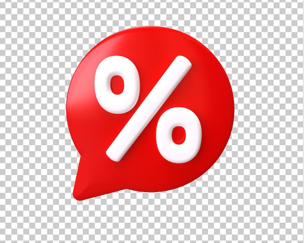 Prozentsatzverkaufs-Symbol 3d-Prozentsatzzeichen