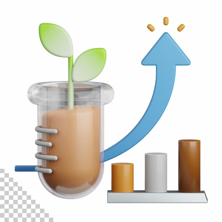 PSD pruebas de plantas de representación 3d aisladas útiles para tecnología agrícola, granjas inteligentes e innovación