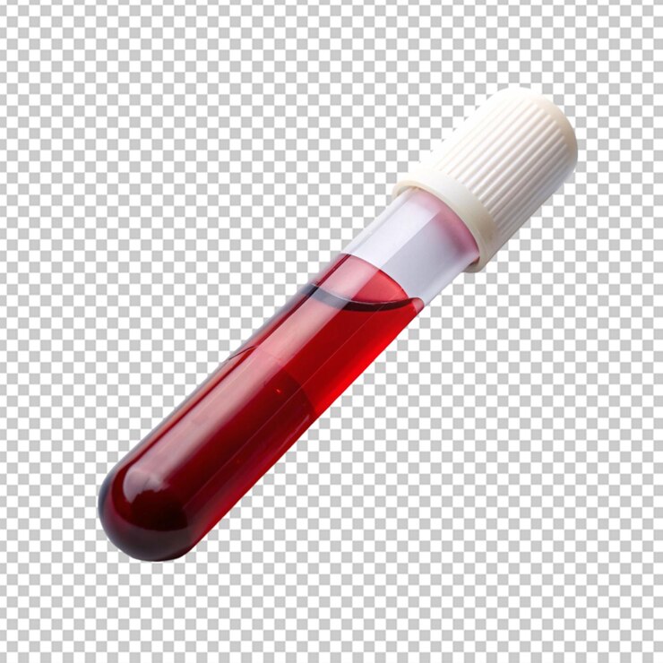 PSD prüfrohr mit blut im inneren