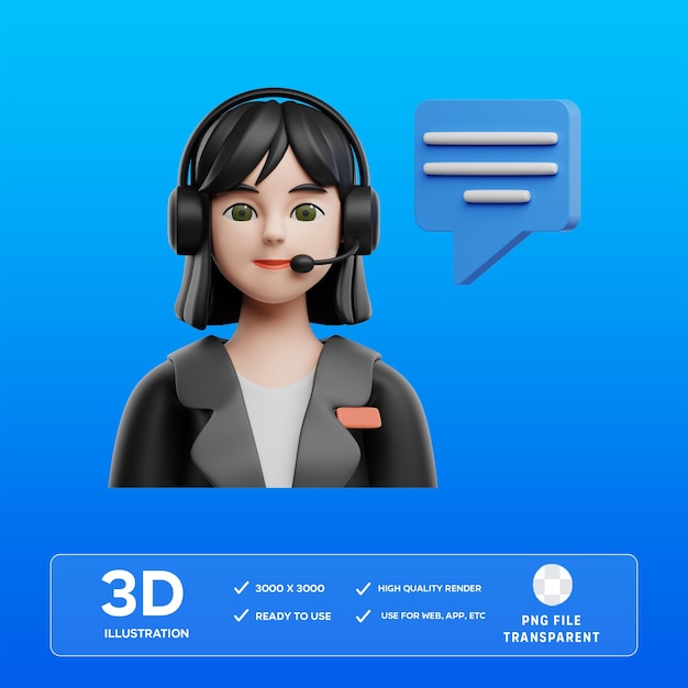 PSD 1 3D-Illustrator für den Kundendienst