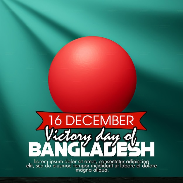 Psd 16. dezember siegestag von bangladesch social media banner post vorlage mit nationalflagge