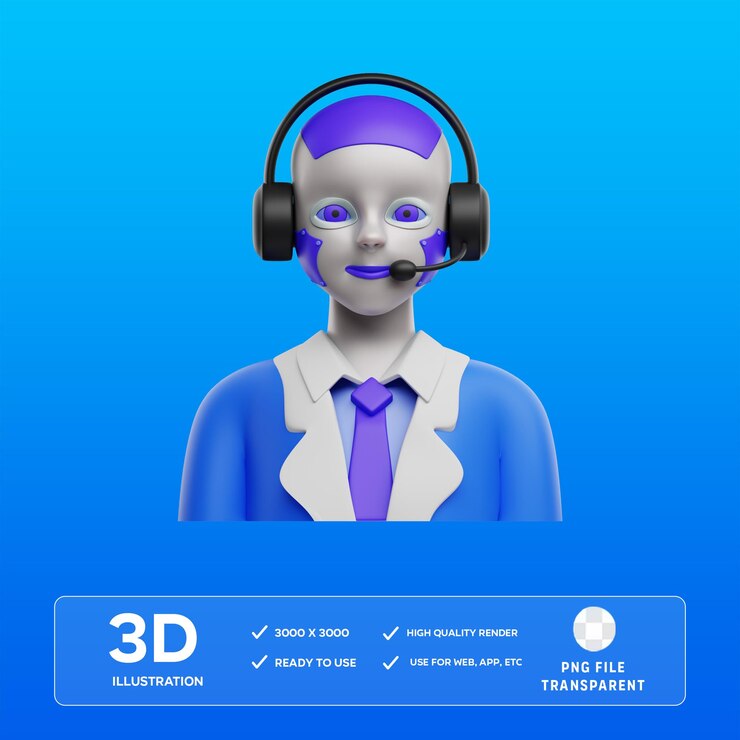 PSD 2 AI Servicio al Cliente Ilustrador 3D