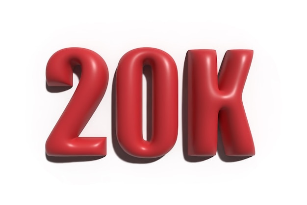 psd 20k 3d flores 20 número