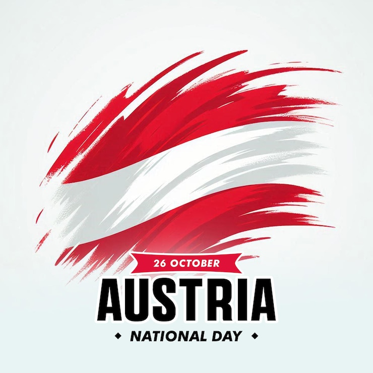 PSD psd 26 october happy national day of austria social media poster and banner with austrian flag