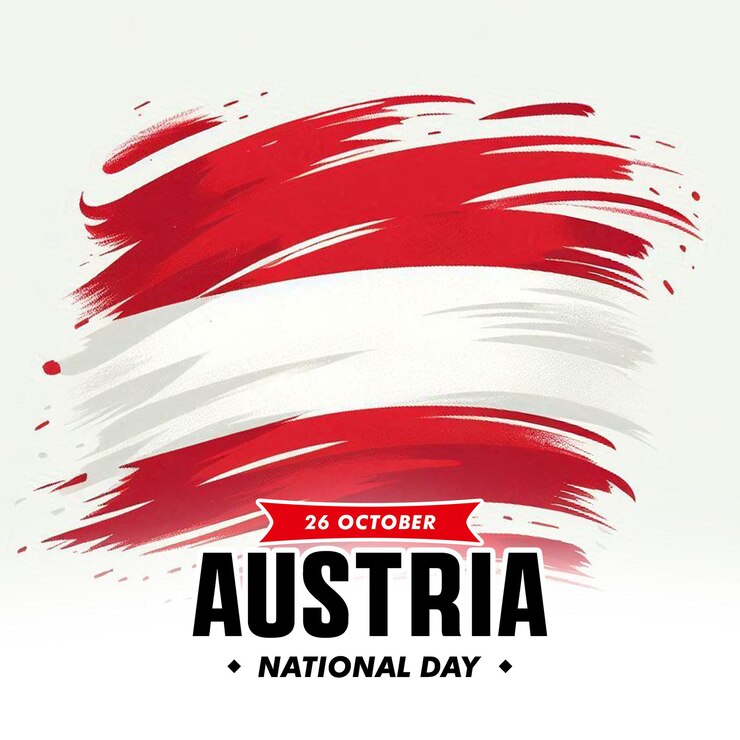 PSD psd 26 octobre joyeux jour national de l'autriche poste et bannière avec drapeau autrichien sur les médias sociaux