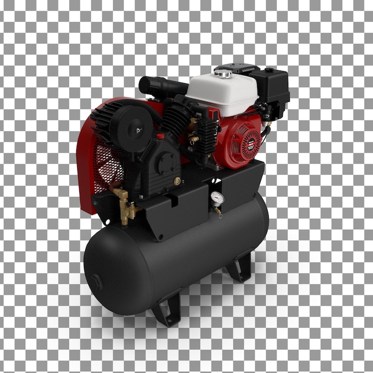 PSD psd 3d air compressor icon on isolated and transparent background