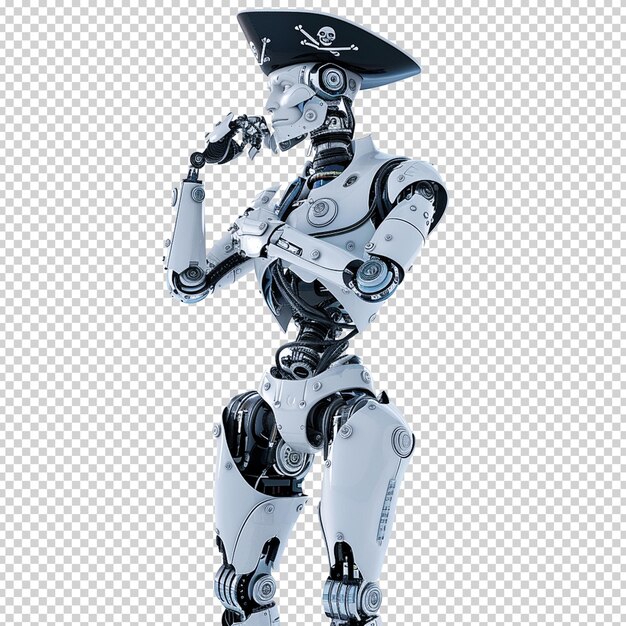 PSD psd 3d avatar de robot futurista aislado en un fondo transparente png creado por la ia