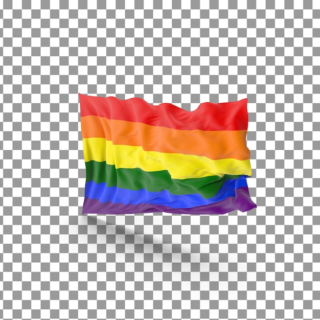 PSD 3D bandera LGTB en el fondo aislado y transparente