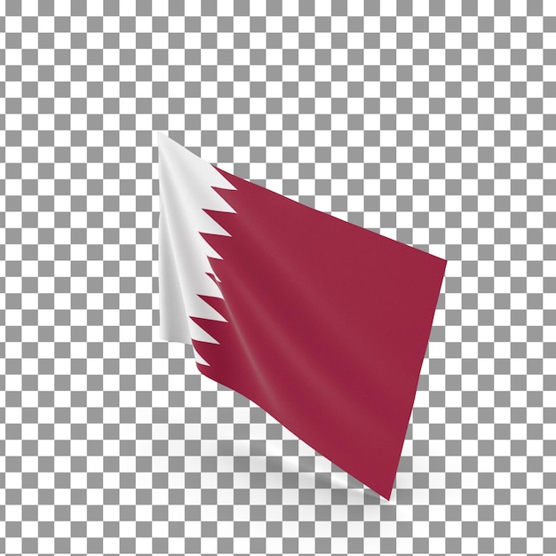 PSD 3D bandera de Qatar en el fondo aislado y transparente