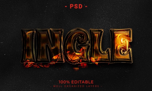 PSD psd 3d-bearbeitbarer text- und logo-effekt-stil-mockup mit dunklem abstraktem hintergrund