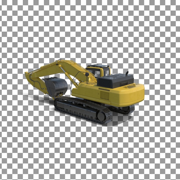 PSD 3D-Bergmaschine auf isolierter und transparenter Hintergrund