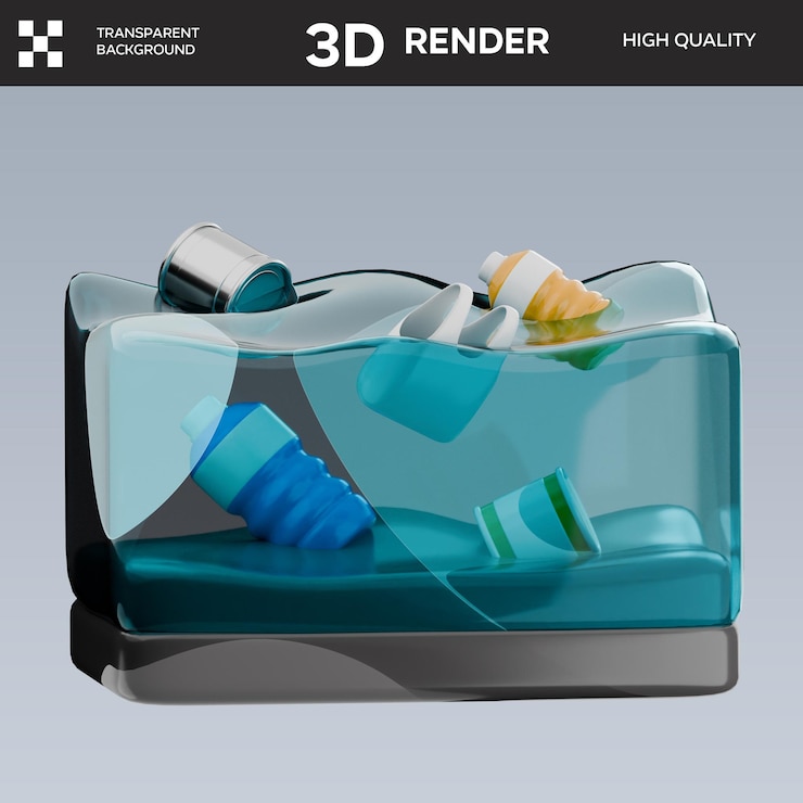 PSD psd 3d-bild der meeresverschmutzung