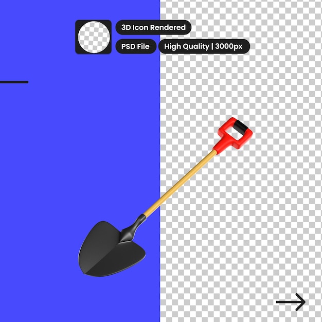 PSD psd 3d-bild der schaufel