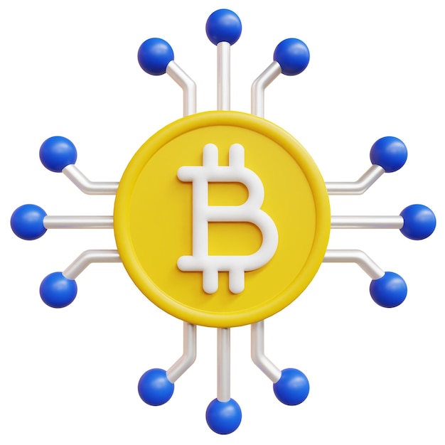 PSD psd 3d bitcoin technologie concept de crypto-monnaie illustration de rendu 3d de haute qualité