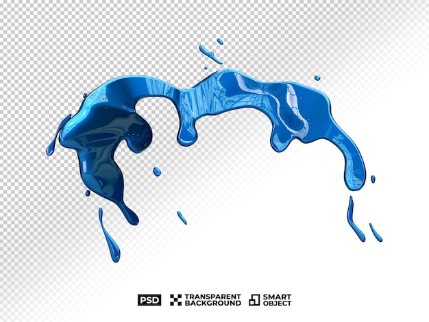 Psd 3d Bleu Réaliste Goutte D'eau Liquide Sur Un Fond Transparent Liquide De Couleur Peinture Bleue