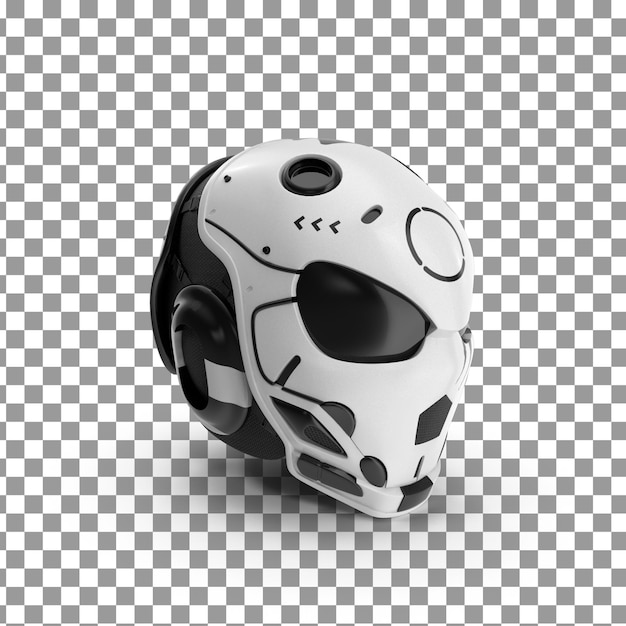 PSD 3D Bonehead helmet Top on isolated and transparent background