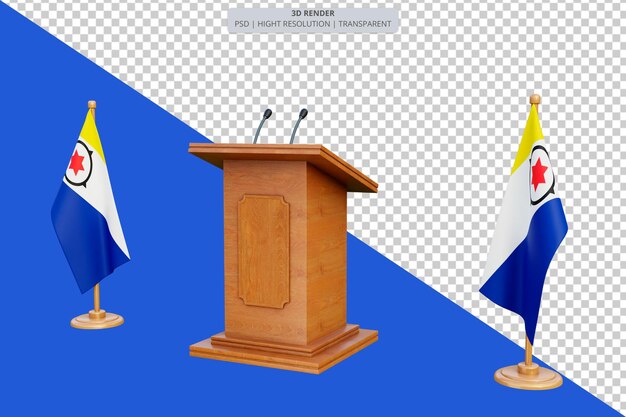 PSD psd 3d bq pódio de eleição presidencial com bandeira