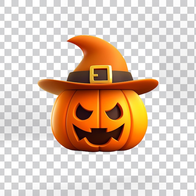 Psd 3d bruja calabaza icono halloween png descargar