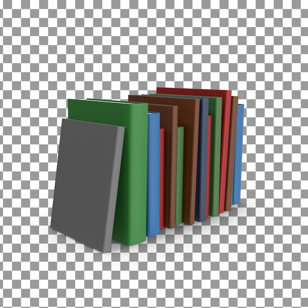 PSD 3D-Bücher oben auf isoliertem und transparenten Hintergrund
